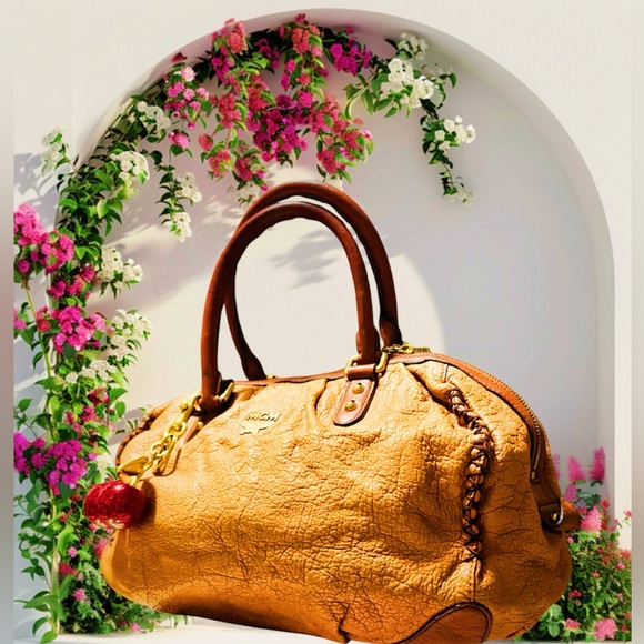 Vintage MCM Rich Brown Leather Satchel shoulder bag tote bag - Picture 5 of 15